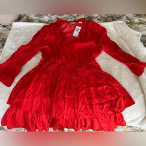 NWT Joie Vibrant Red Layered Dress